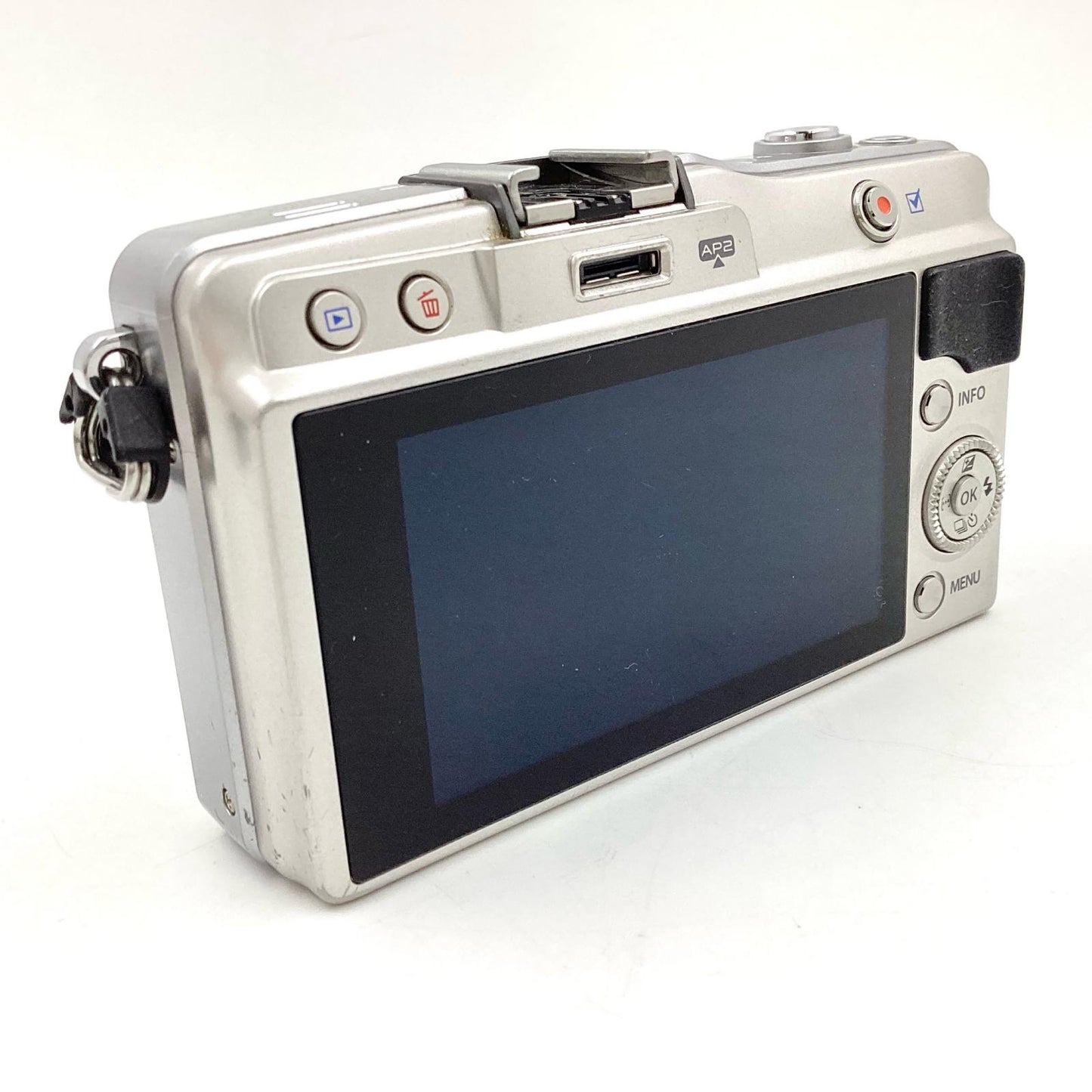 【全額返金保証】【最速発送】OLYMPUS デジタル一眼 PEN mini E-PM2 ボディ シルバー 美品 動作確認済