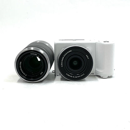 【全額返金保証】【最速発送】Sony デジタル一眼 VLOGCAM ZV-E10M2X ダブルズームレンズキット [ホワイト] ホワイト 美品 動作確認済