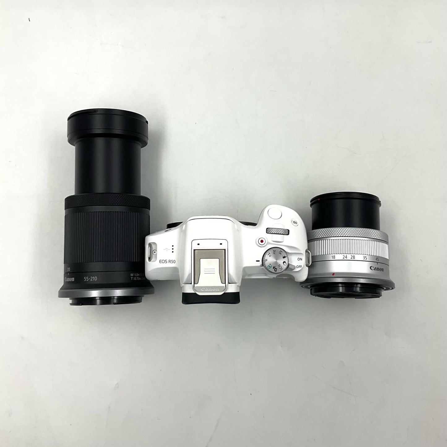 【全額返金保証】【最速発送】Canon デジタル一眼 EOS R50 ダブルズームキット ホワイト 美品 動作確認済