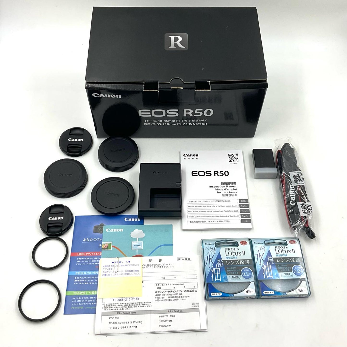 【全額返金保証】【最速発送】Canon デジタル一眼 EOS R50 ダブルズームキット ホワイト 美品 動作確認済