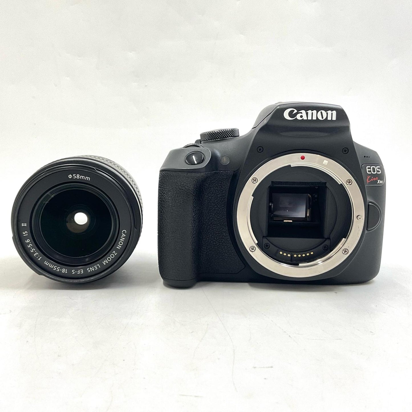 【全額返金保証】【最速発送】Canon デジタル一眼 EOS Kiss X90 EF-S18-55 IS II レンズキット ブラック 美品 動作確認済