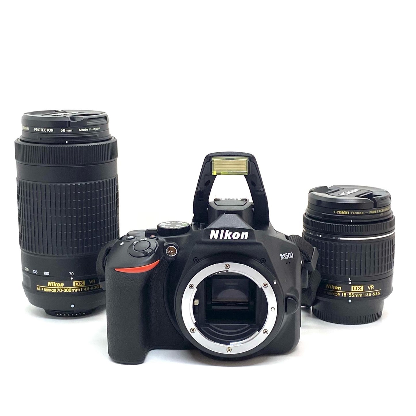 【全額返金保証】【最速発送】Nikon デジタル一眼 D3500 ダブルズームキット ブラック 美品 動作確認済