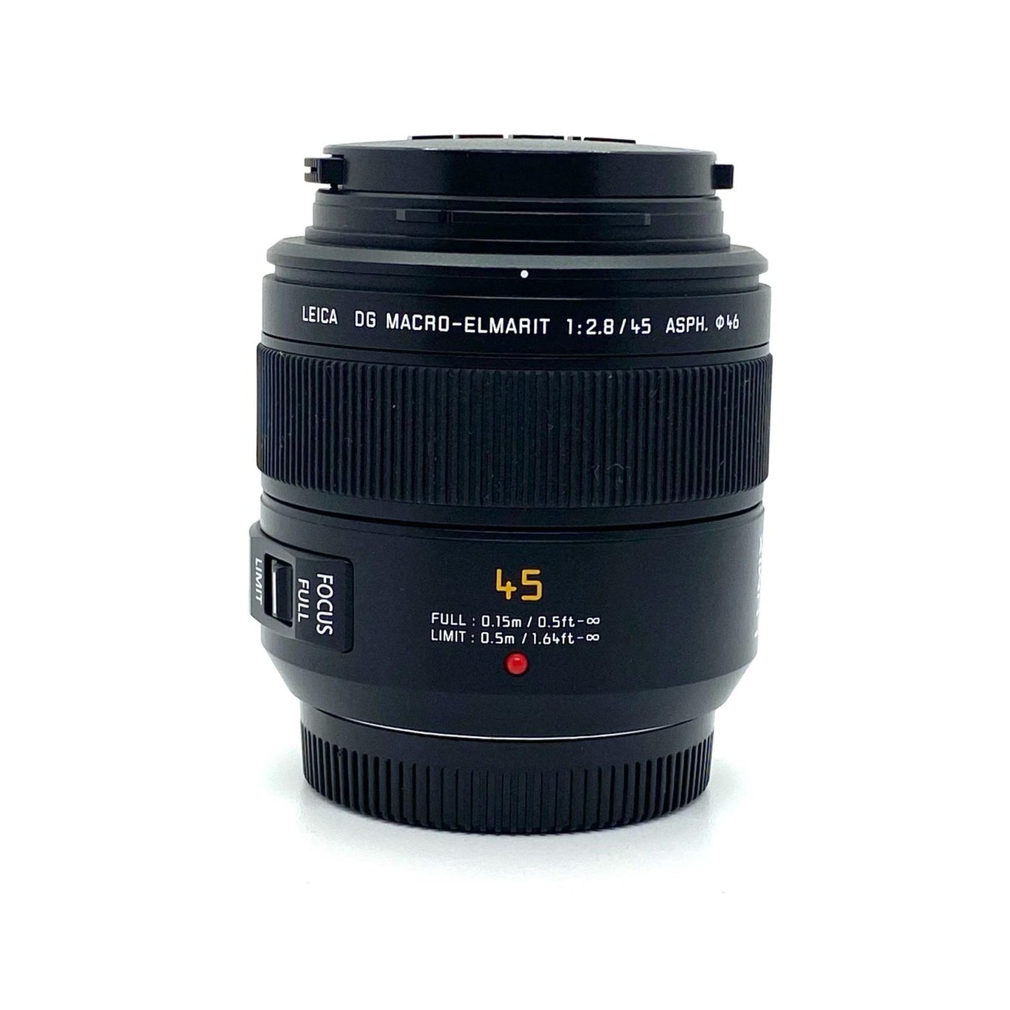 【全額返金保証】【最速発送】Panasonic LEICA DG MACRO-ELMARIT 45mm/F2.8 ASPH./MEGA O.I.S. H-ES045 超美品 動作確認済