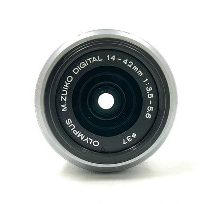 【全額返金保証】【最速発送】OLYMPUS M.ZUIKO DIGITAL 14-42mm F3.5-5.6 II R　シルバー 美品 動作確認済