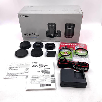 【全額返金保証】【最速発送】Canon デジタル一眼 EOS Kiss X10 ダブルズームキット 美品 動作確認済