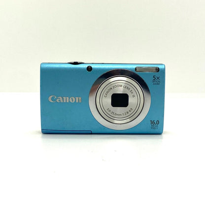 【全額返金保証】【最速発送】Canon コンパクトデジタルカメラ PowerShot A2400 IS ブルー 動作確認済