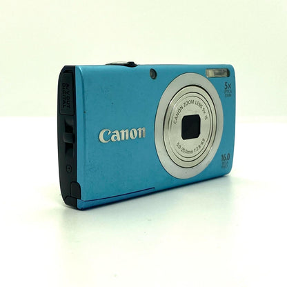 【全額返金保証】【最速発送】Canon コンパクトデジタルカメラ PowerShot A2400 IS ブルー 動作確認済