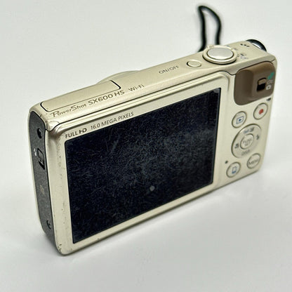 【全額返金保証】【最速発送】Canon コンパクトデジタルカメラ PowerShot SX600 HS ゴールド 動作確認済