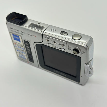 【全額返金保証】【最速発送】CONTAX コンパクトデジタルカメラ U4R ブルー 動作確認済