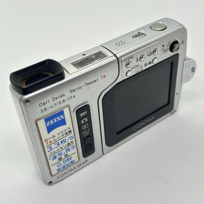 【全額返金保証】【最速発送】CONTAX コンパクトデジタルカメラ U4R ブルー 動作確認済