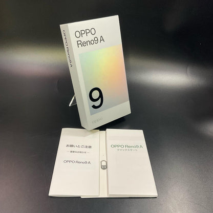 【全額返金保証】【最速発送】OPPO Reno 9 A 128GB ムーンホワイト SIMフリー A301OP 白ロム 美品 動作確認済