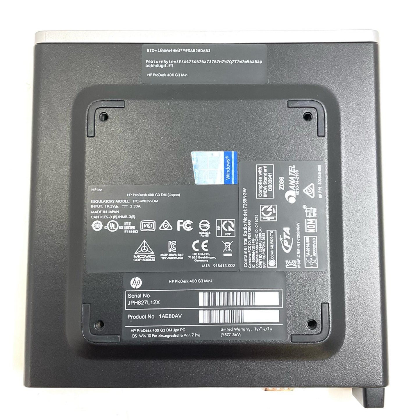 【最速発送】HP ProDesk 400 G3 DM i3-6100T 3.2GHz 8GB SSD 128GB【難有】