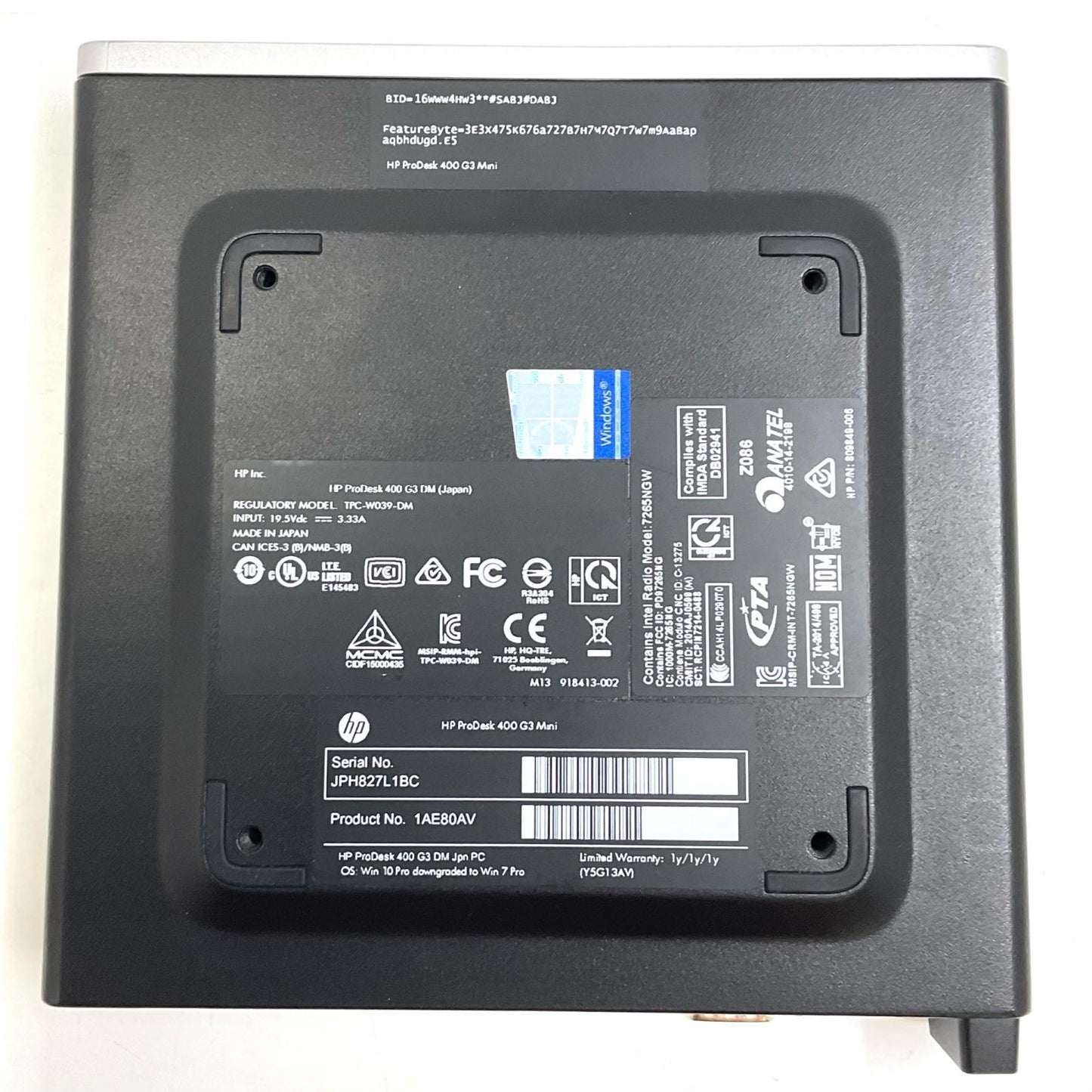 【最速発送】HP ProDesk 400 G3 DM i3-6100T 3.2GHz 4GB SSD 128GB【難有】