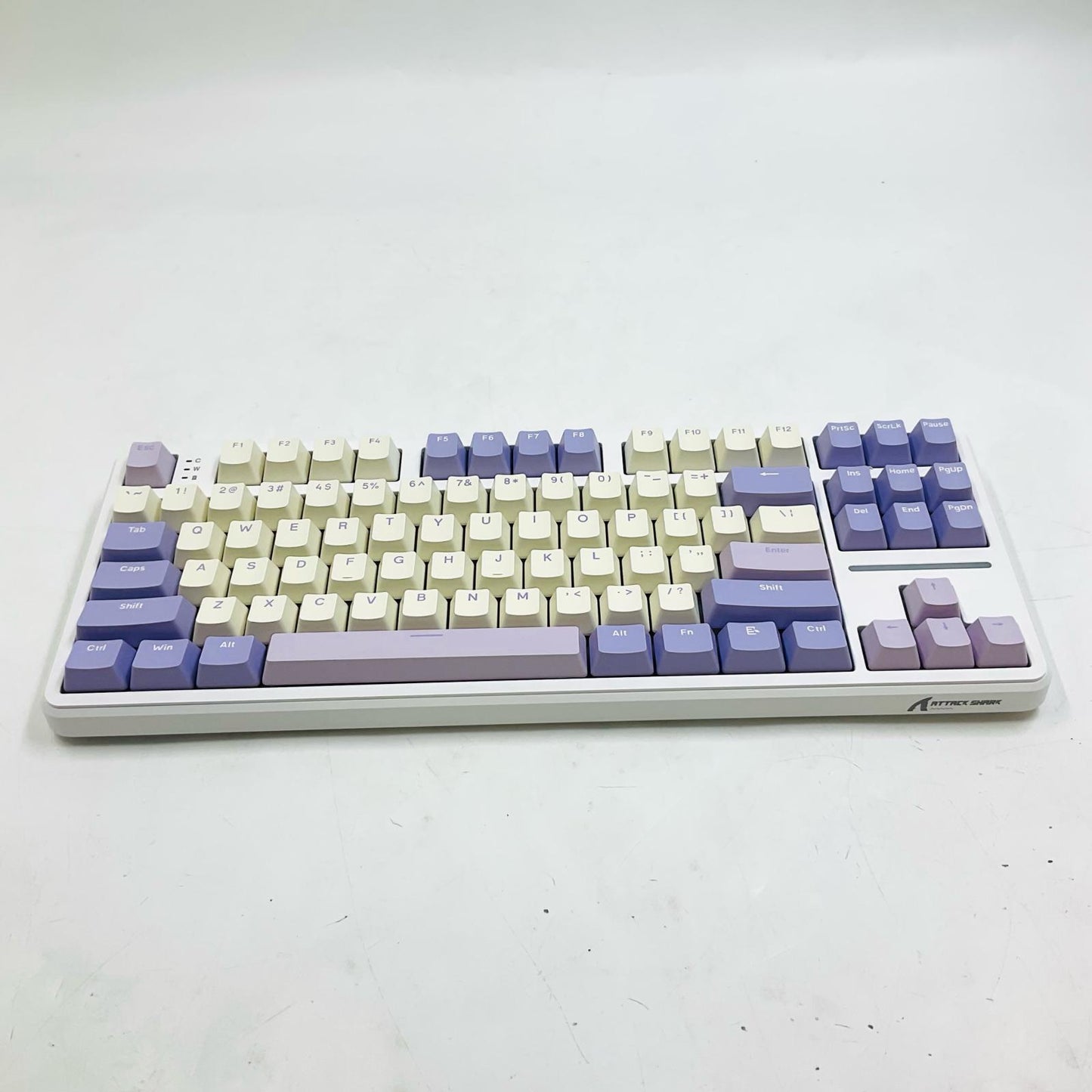 【全額返金保証】【最速発送】ATTACK SHARK トライモードガスケットメカニカルキーボード トワイライトパープル X87 超美品 動作確認済