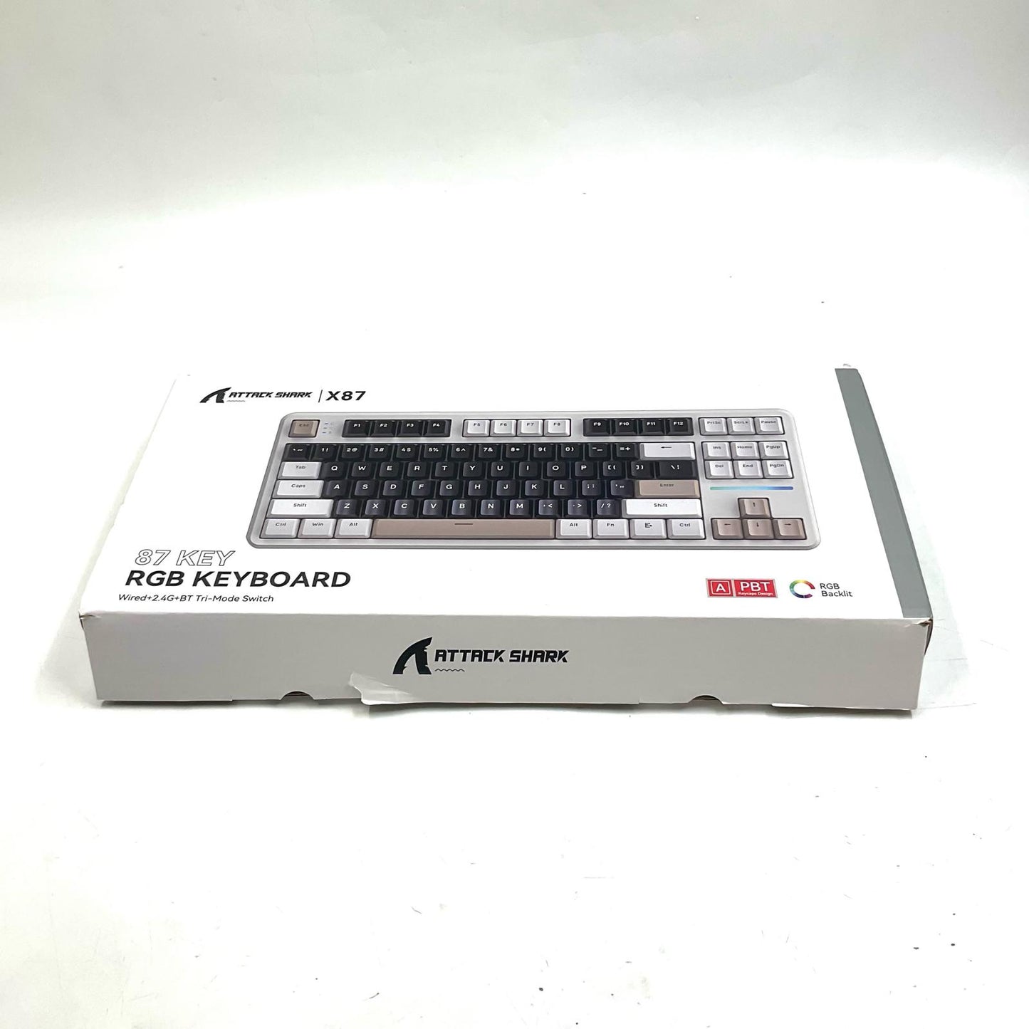 【全額返金保証】【最速発送】ATTACK SHARK トライモードガスケットメカニカルキーボード トワイライトパープル X87 超美品 動作確認済