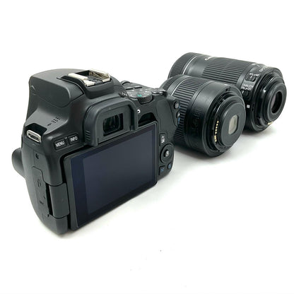 【全額返金保証】【最速発送】Canon デジタル一眼 EOS Kiss X10 ダブルズームキット ブラック 美品 動作確認済