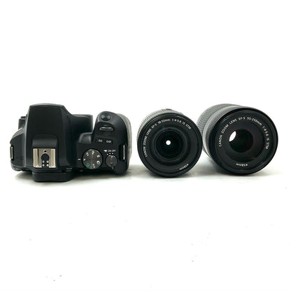 【全額返金保証】【最速発送】Canon デジタル一眼 EOS Kiss X10 ダブルズームキット ブラック 美品 動作確認済