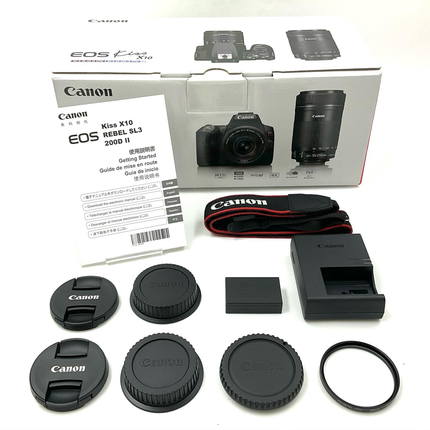 【全額返金保証】【最速発送】Canon デジタル一眼 EOS Kiss X10 ダブルズームキット ブラック 美品 動作確認済