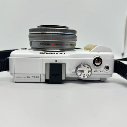 【全額返金保証】【最速発送】OLYMPUS デジタル一眼 オリンパス・ペン Lite E-PL1s レンズキット ホワイト 動作確認済