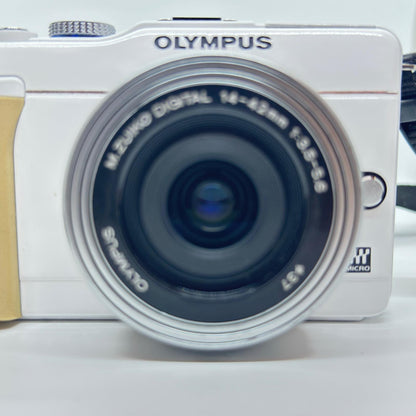 【全額返金保証】【最速発送】OLYMPUS デジタル一眼 オリンパス・ペン Lite E-PL1s レンズキット ホワイト 動作確認済