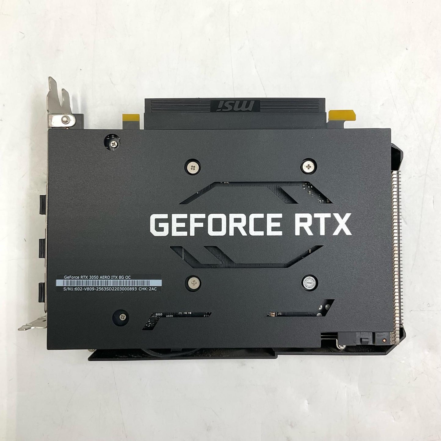 【全額返金保証】【最速発送】MSI グラフィックボード GeForce RTX 3050 AERO ITX 8G OC 912-V809-4040 美品 動作確認済