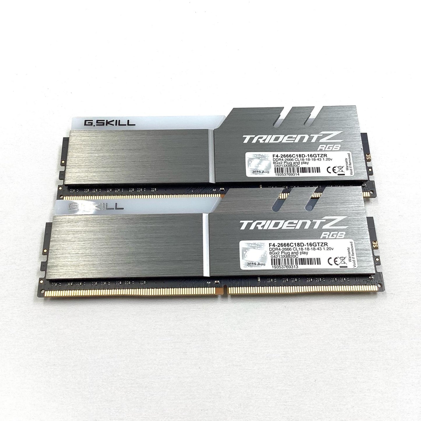 【全額返金保証】【最速発送】G.Skill メモリ DDR4 PC4-21300 8GB 2枚組 F4-2666C18D-16GTZR 美品 動作確認済