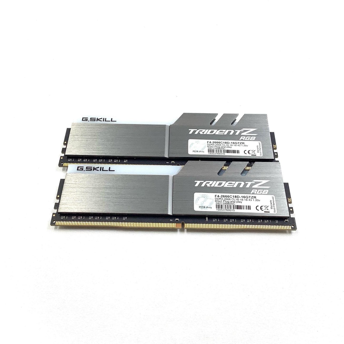 【全額返金保証】【最速発送】G.Skill メモリ DDR4 PC4-21300 8GB 2枚組 F4-2666C18D-16GTZR 美品 動作確認済