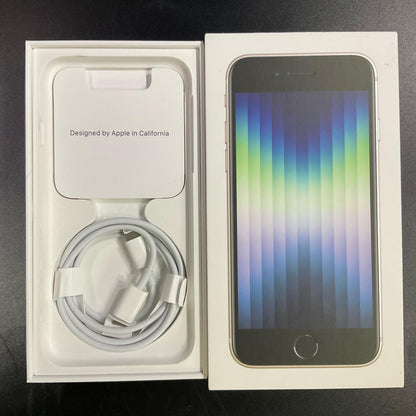【全額返金保証】【最速発送】Apple iPhone iPhone SE（第3世代） 64GB スターライト Softbank SIMフリー 白ロム 美品 動作確認済 83%
