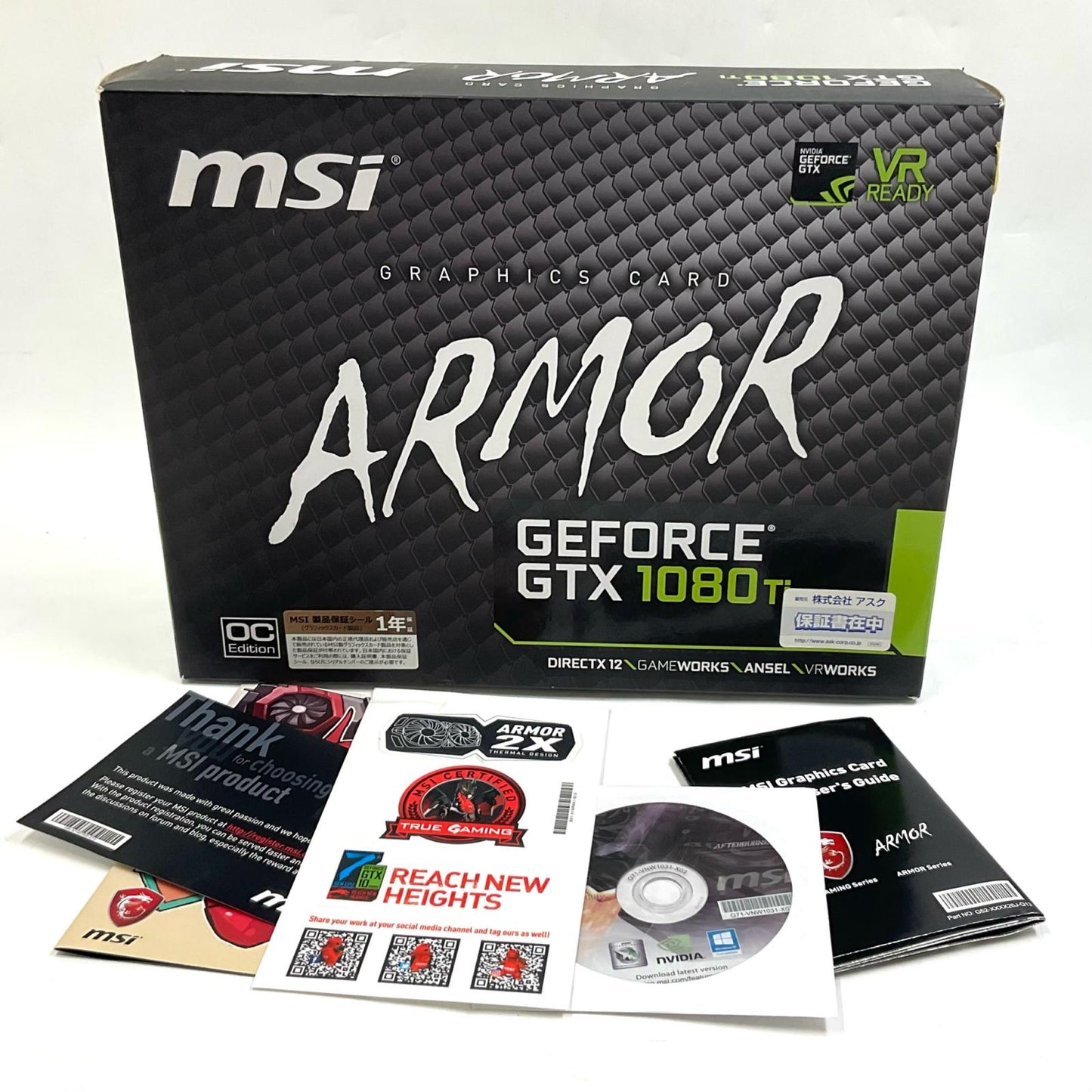 【全額返金保証】【最速発送】MSI グラフィックボード GeForce GTX 1080 Ti ARMOR 11G OC 美品 動作確認済