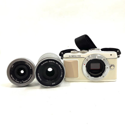 【全額返金保証】【最速発送】OLYMPUS デジタル一眼 PEN Lite E-PL7 EZダブルズームキット [ホワイト] 美品 動作確認済