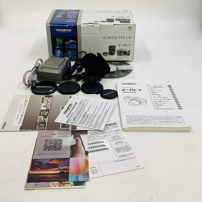【全額返金保証】【最速発送】OLYMPUS デジタル一眼 PEN Lite E-PL7 EZダブルズームキット [ホワイト] 美品 動作確認済