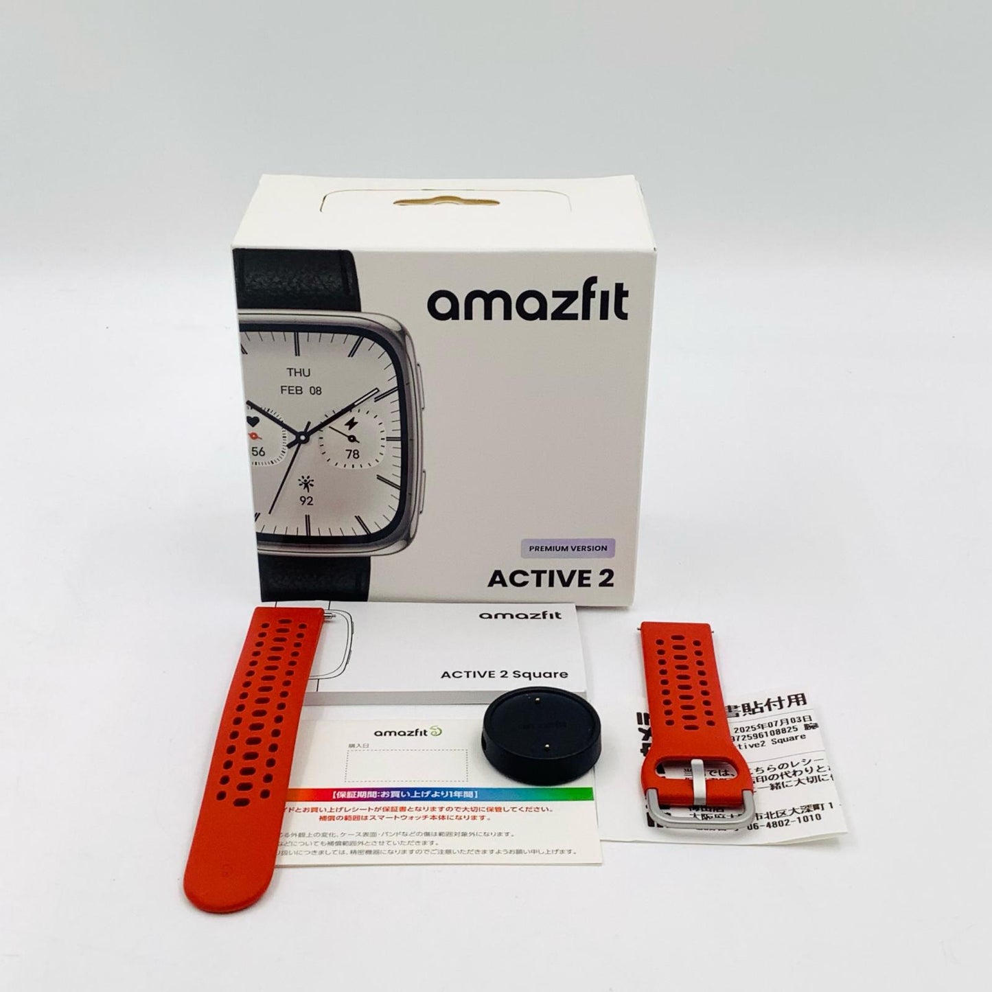 【全額返金保証】【最速発送】Zepp Health Amazfit Active 2プレミアムバージョン[ブラックレザー] 美品 動作確認済