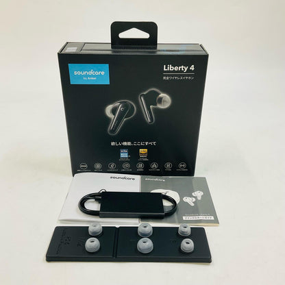 【全額返金保証】【最速発送】ANKER Soundcore Liberty4 ワイヤレスイヤホン ブラック 美品 動作確認済