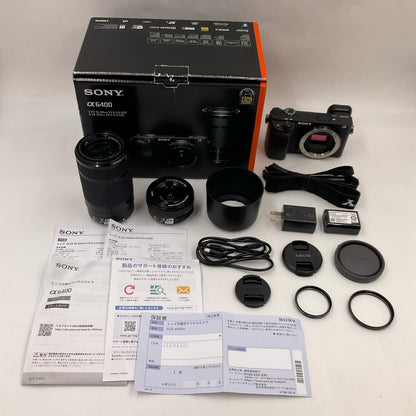 【全額返金保証】【最速発送】 デジタル一眼 α6400 ILCE-6400Y ダブルズームレンズキット 動作確認済