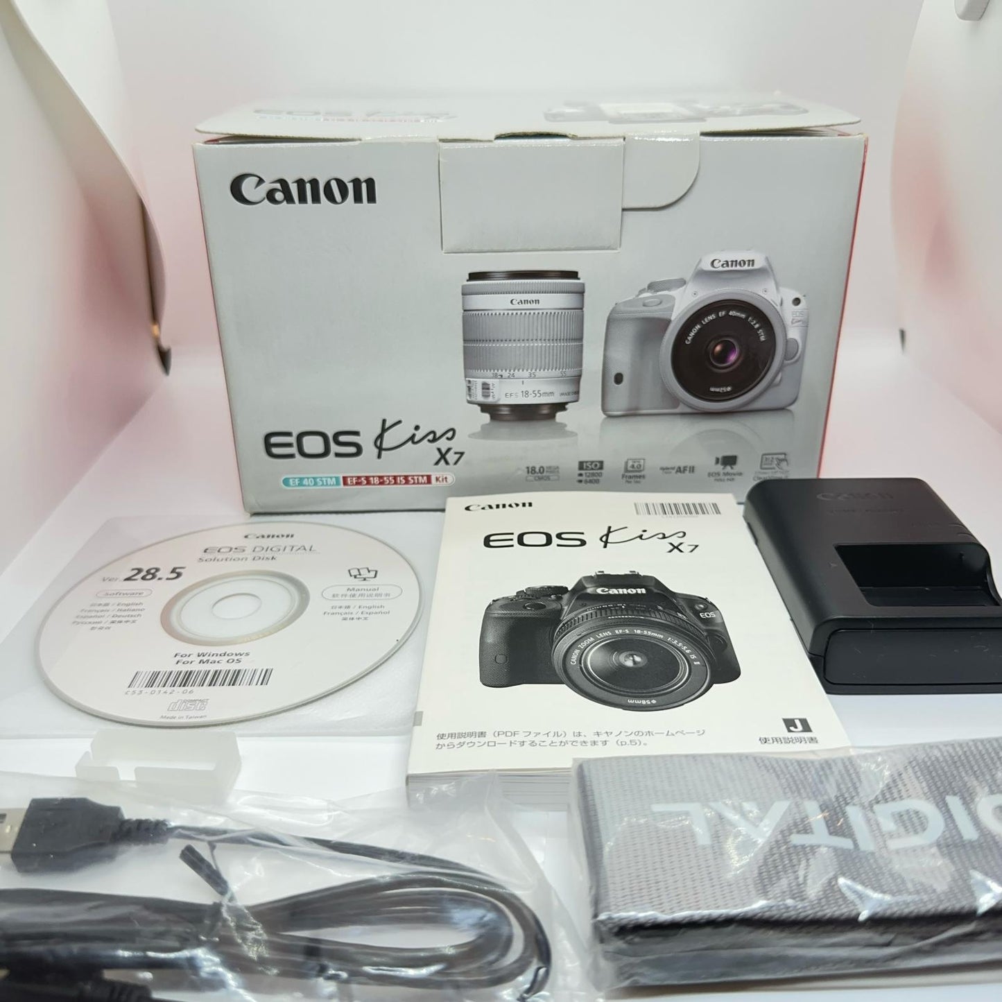 【全額返金保証】【最速発送】 デジタル一眼 EOS Kiss X7 ボディ [ホワイト] 美品 動作確認済