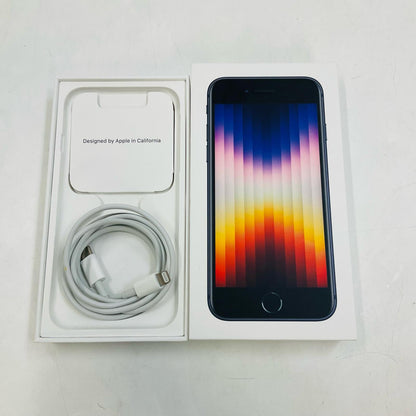 【全額返金保証】【最速発送】Apple iPhone iPhone SE（第3世代） 128GB ミッドナイト SIMフリー 白ロム 美品 動作確認済 89%