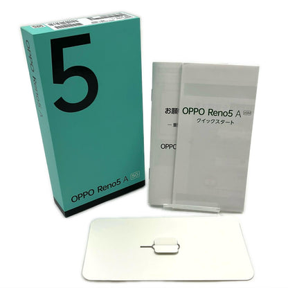 【全額返金保証】【最速発送】OPPO Reno 5 A 128GB アイスブルー Softbank SIMフリー A103OP 白ロム 美品 動作確認済