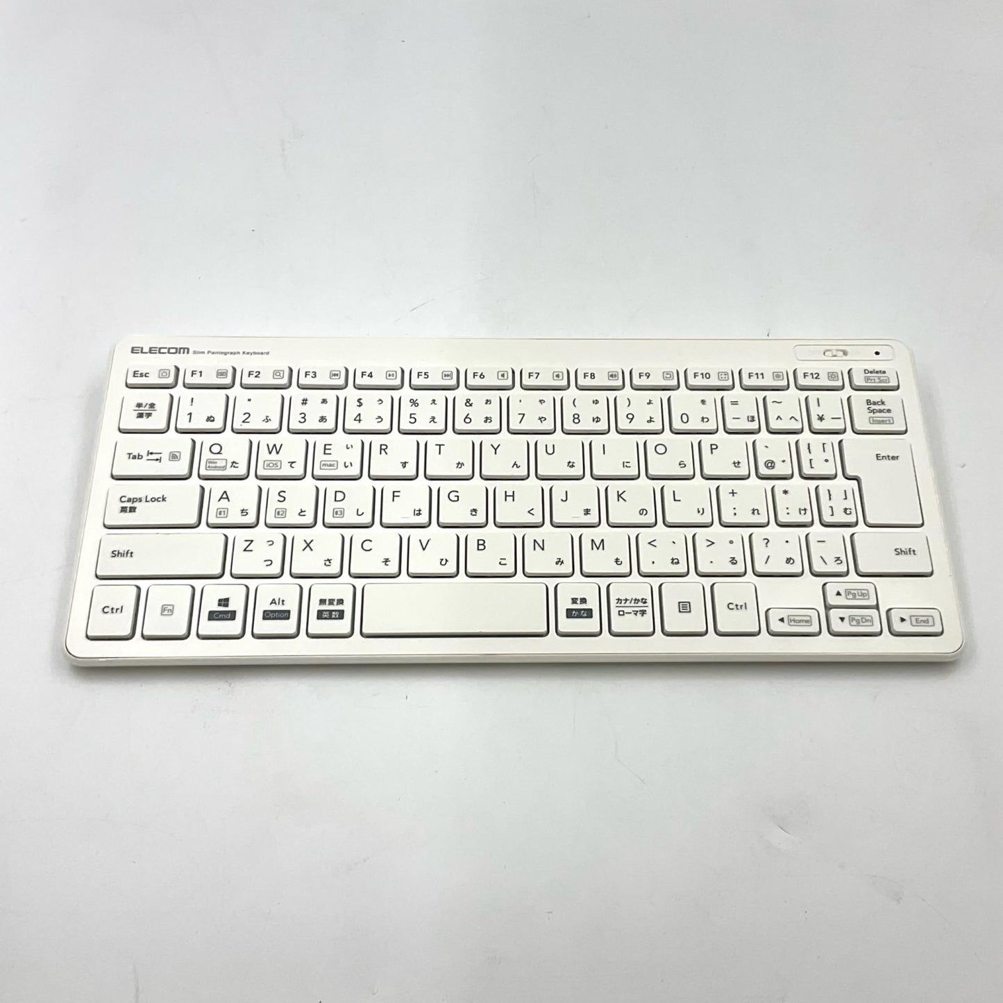 【全額返金保証】【最速発送】ELECOM Slim Pantograph Keyboard TK-FBP100WH 美品 動作確認済