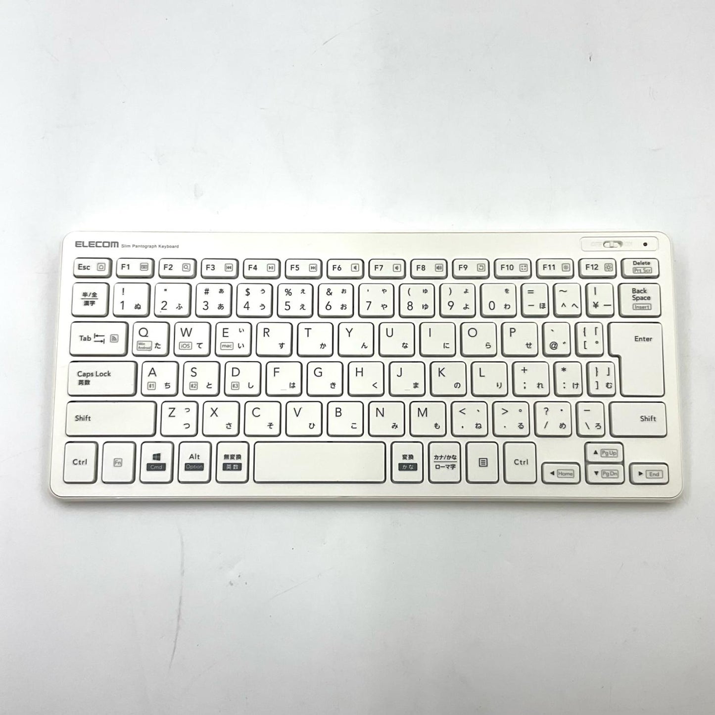 【全額返金保証】【最速発送】ELECOM Slim Pantograph Keyboard TK-FBP100WH 美品 動作確認済