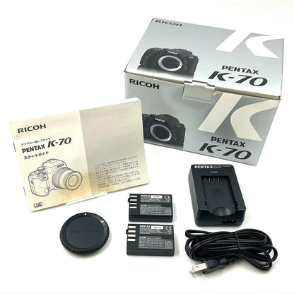 【全額返金保証】【最速発送】PENTAX デジタル一眼 K-70 ボディ [シルキーシルバー] 美品 動作確認済