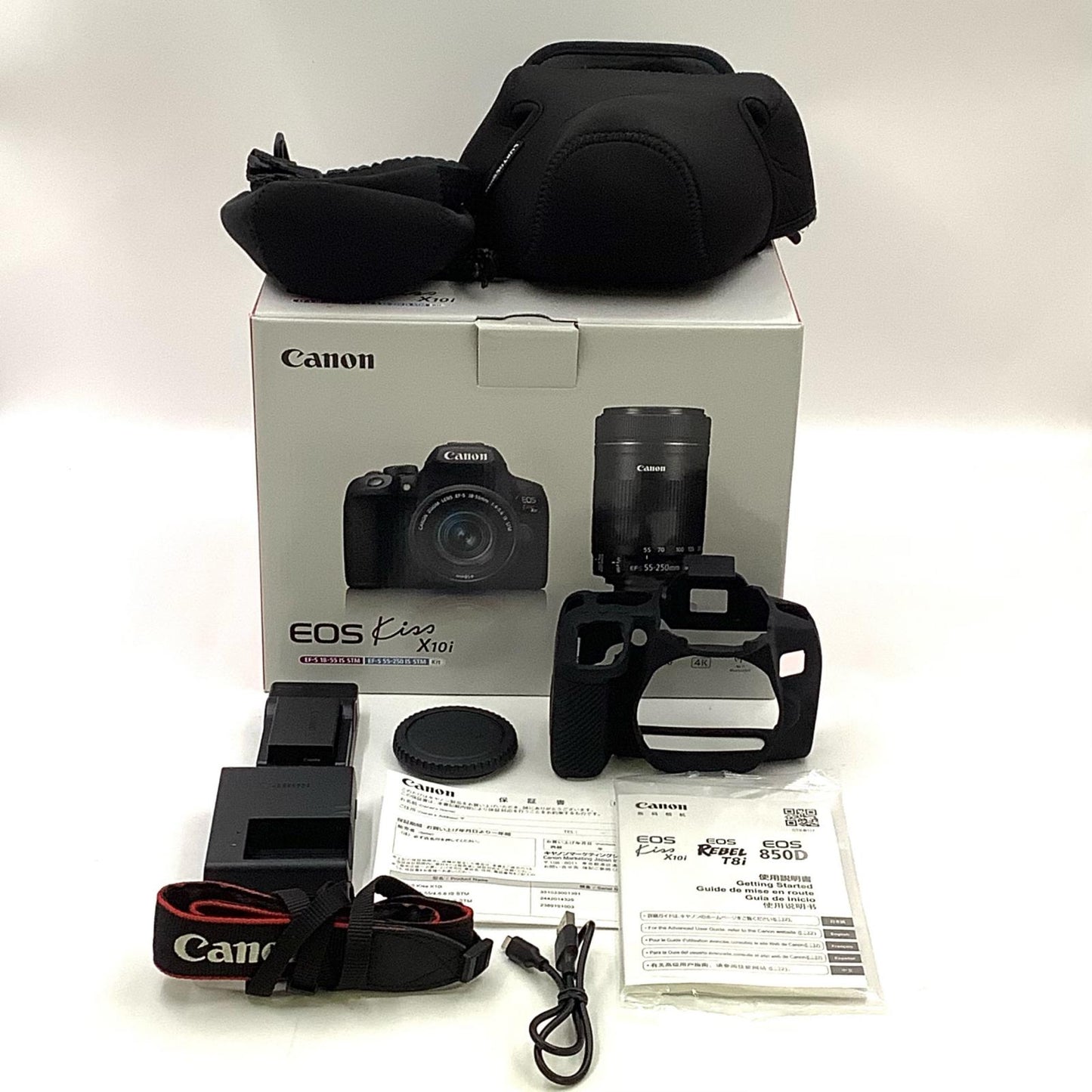 【全額返金保証】【最速発送】Canon デジタル一眼 EOS Kiss X10i ボディ ブラック 美品 動作確認済