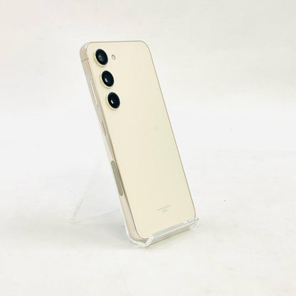 【全額返金保証】【最速発送】SAMSUNG Galaxy S23 256GB クリーム au SIMフリー SCG19 白ロム 美品 動作確認済