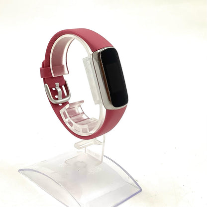 【全額返金保証】【最速発送】fitbit プラチナステンレススチールケース & オーキッドベルト luxe 美品 動作確認済