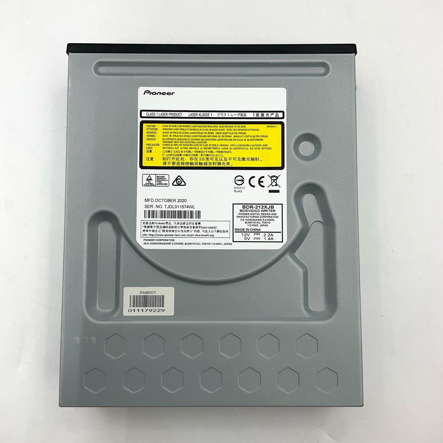 【全額返金保証】【最速発送】Pioneer 光学ドライブ BDR-212 美品 動作確認済