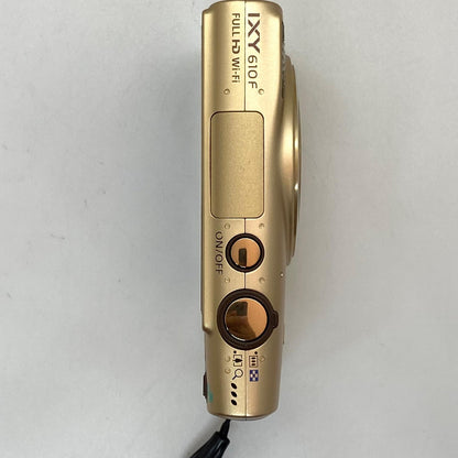 【全額返金保証】【最速発送】 コンパクトデジタルカメラ IXY 610F ゴールド 動作確認済