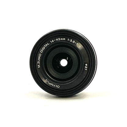 【全額返金保証】【最速発送】OLYMPUS M.ZUIKO DIGITAL ED 14-42mm F3.5-5.6 EZ　ブラック 美品 動作確認済