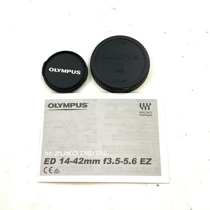 【全額返金保証】【最速発送】OLYMPUS M.ZUIKO DIGITAL ED 14-42mm F3.5-5.6 EZ　ブラック 美品 動作確認済