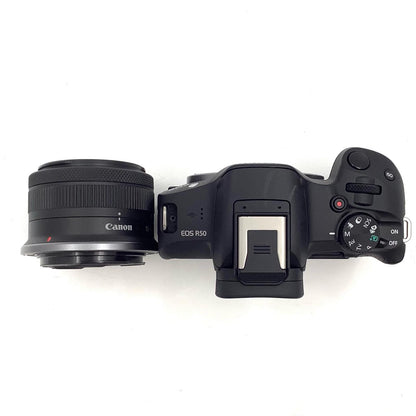 【全額返金保証】【最速発送】Canon デジタル一眼 EOS R50 RF-S18-45 IS STM レンズキット [ブラック] 美品 動作確認済