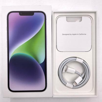 【全額返金保証】【最速発送】Apple iPhone iPhone 14 256GB パープル au SIMフリー 白ロム 動作確認済 75%