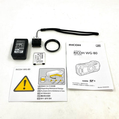 【全額返金保証】【最速発送】RICOH コンパクトデジタルカメラ WG-80 ブラック　 動作確認済